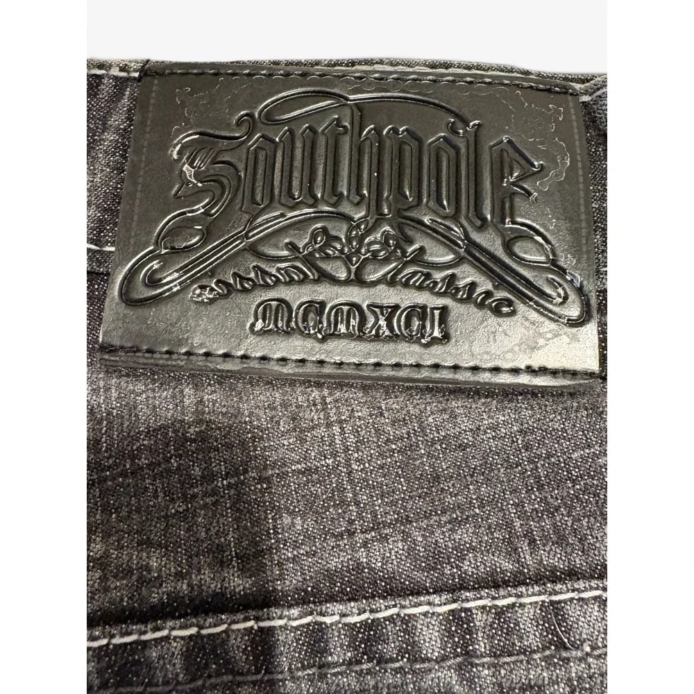 Vintage Southpole Shorts Mens 38 Black Y2K Wide Leg BAGGY Grunge Skater Crosses